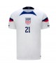 Günstige Vereinigte Staaten Timothy Weah #21 Heimtrikot WM 2022 Kurzarm